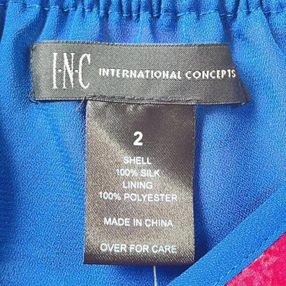INC INTERNATIONAL CONCEPTS Silk Blue Rose Floral Top, Size 2 - NWT - Picture 7 of 9